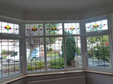 Mr C, Meols, 5 Peace Bay window in UPVC ornate 2800 series windows with 28mm double glazing with led strips and led lighting in the transom windows.